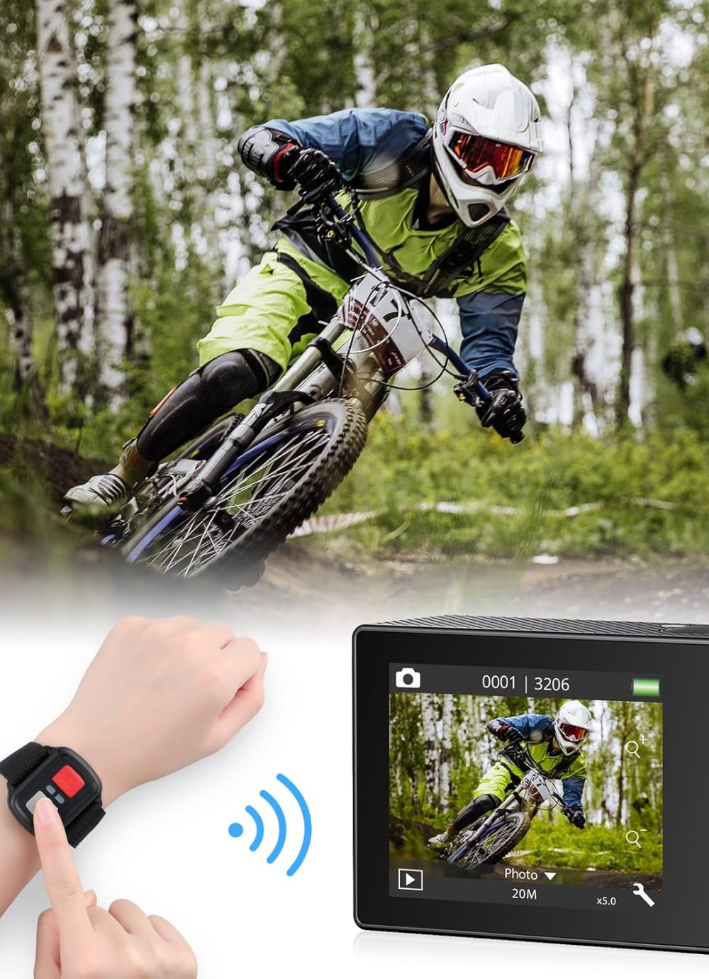 AKASO EK7000 Pro 4K30fps Action Camera with Touch Screen EIS 131ft Waterproof Underwater Camera Remote Control 5X Zoom with Helmet Accessories Kit (Standalone) - Image 6