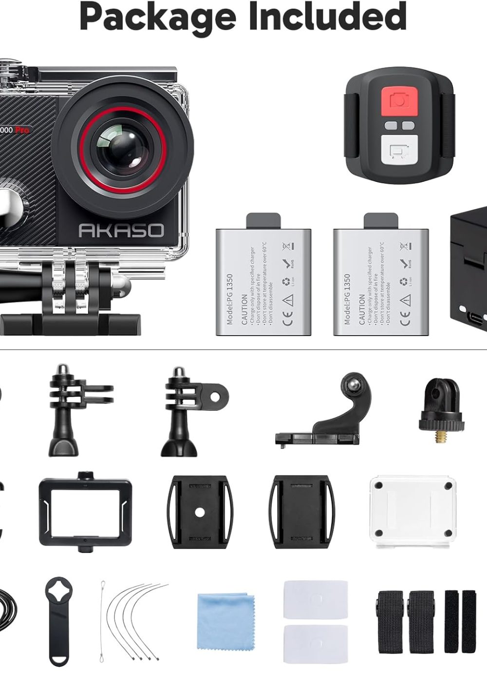 AKASO EK7000 Pro 4K30fps Action Camera with Touch Screen EIS 131ft Waterproof Underwater Camera Remote Control 5X Zoom with Helmet Accessories Kit (Standalone) - Image 9