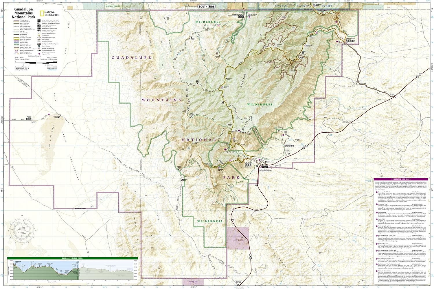 Guadalupe Mountains National Park Map (National Geographic Trails Illustrated Map, 203) - Image 5