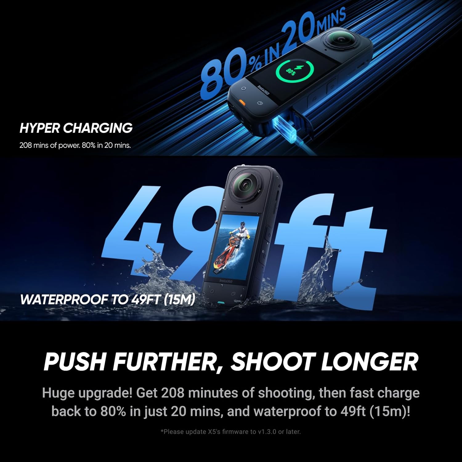 Insta360 X5 - Waterproof 8K 360° Action Camera, Leading Low Light, Invisible Selfie Stick Effect, Rugged and Replaceable Lens, 3-Hour Battery, Built-in Wind Guard, Stabilization, Triple AI Chip Design - Image 8